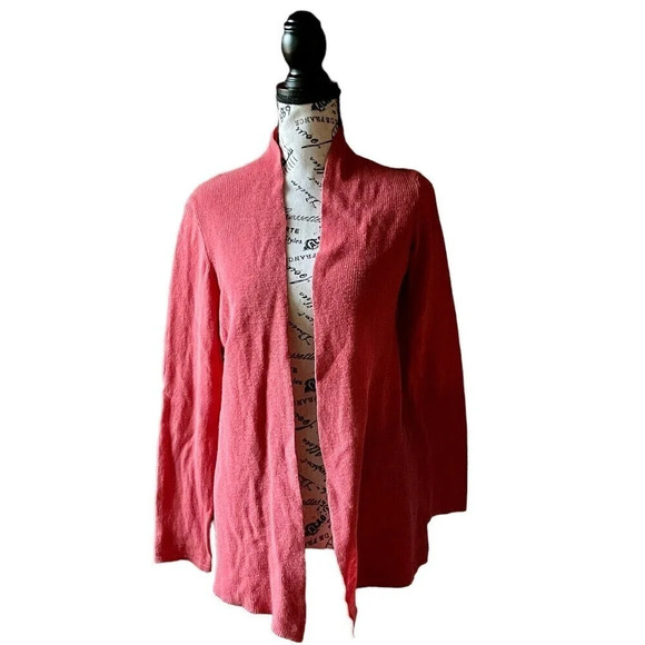 J. McLaughlin Womens Orange Linen Blend Shawl Collar Open Cardigan - S Classic - Picture 1 of 9